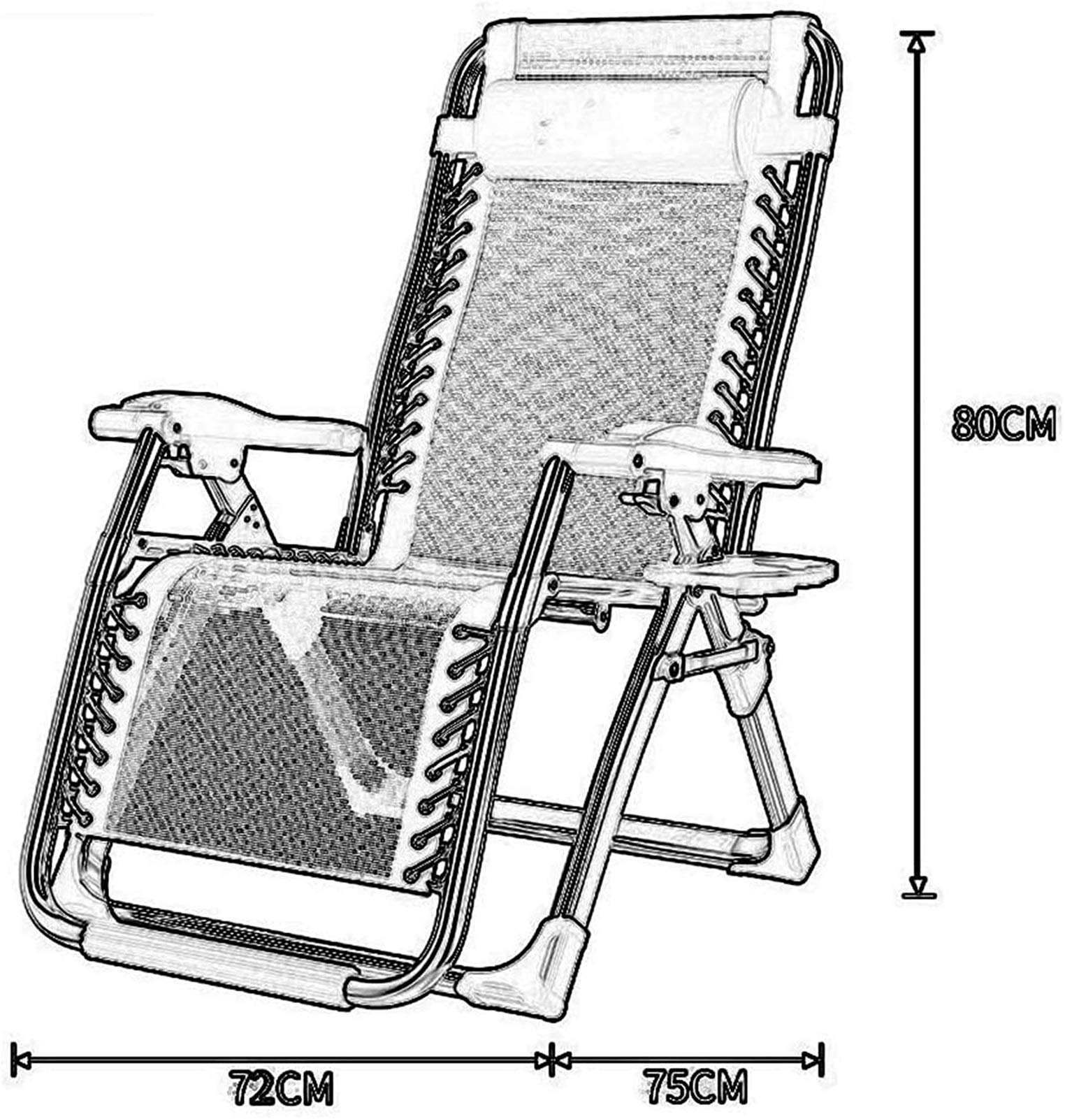 Lightweight Zero-Gravity Reclining Camping Chair with Cushion