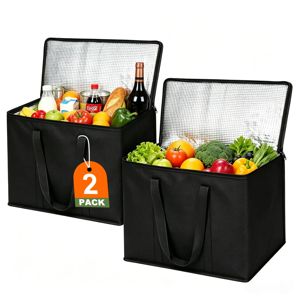 JNYONG 2/4-Pack Insulated Cooler Bags with Zippered Tops