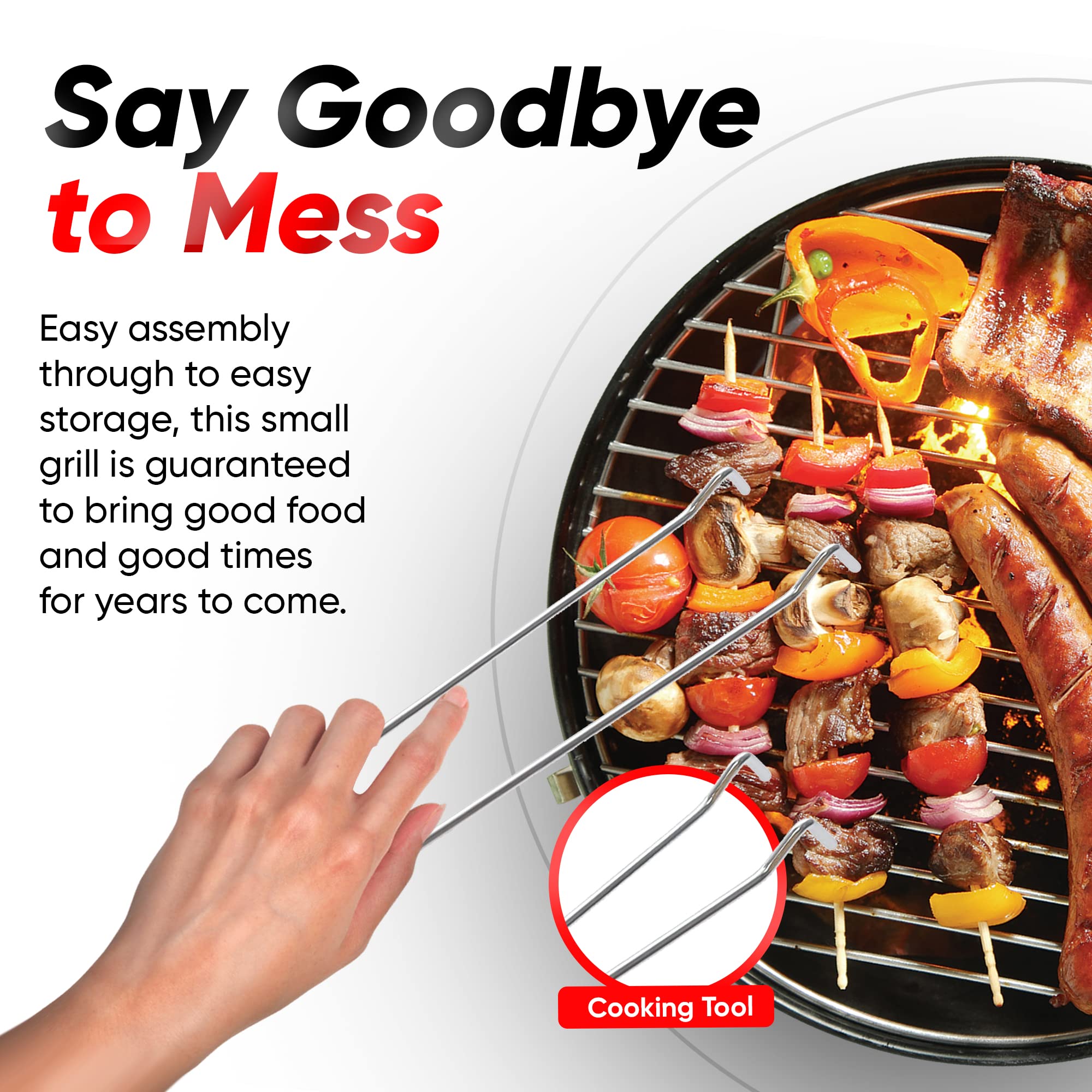 Gas One 14-Inch Portable Charcoal Grill with Locking Lid