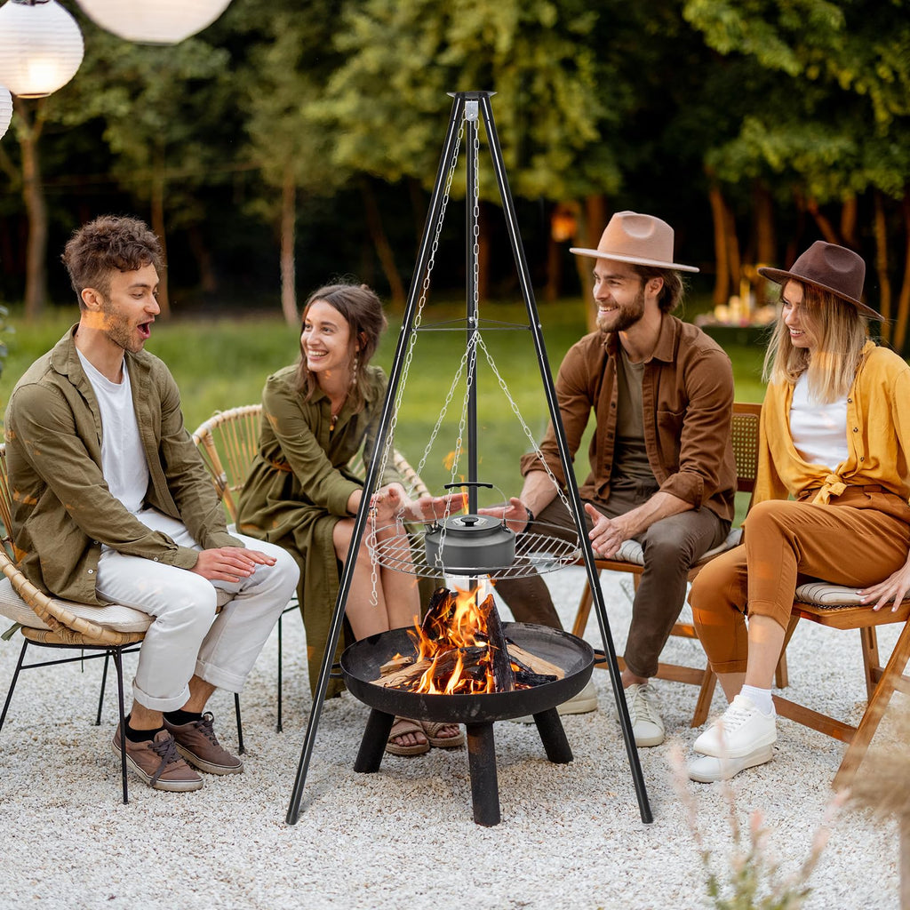 Outvita Stainless Steel Campfire Tripod BBQ Grill