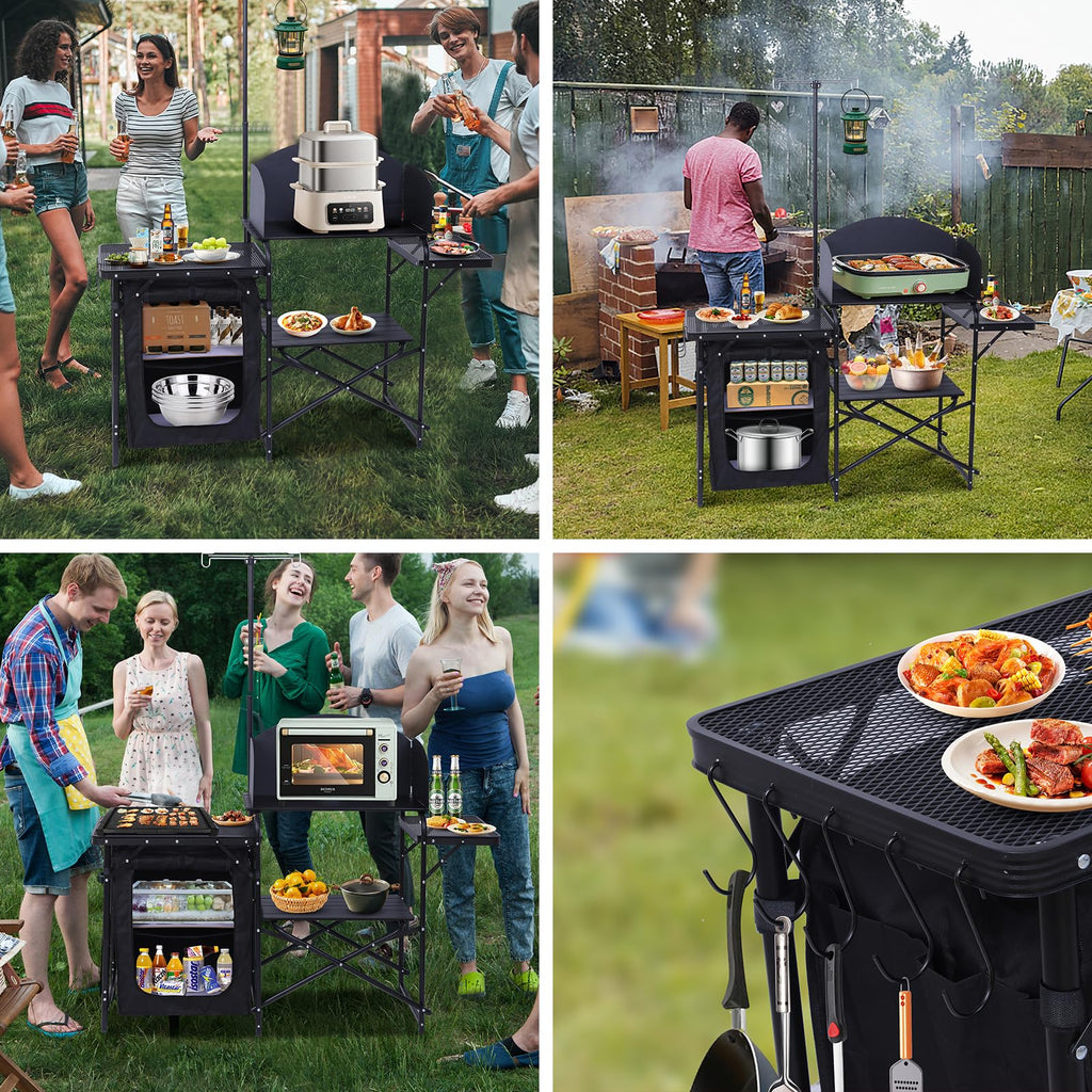Nice C Folding Camping Kitchen Station with Carry Bag