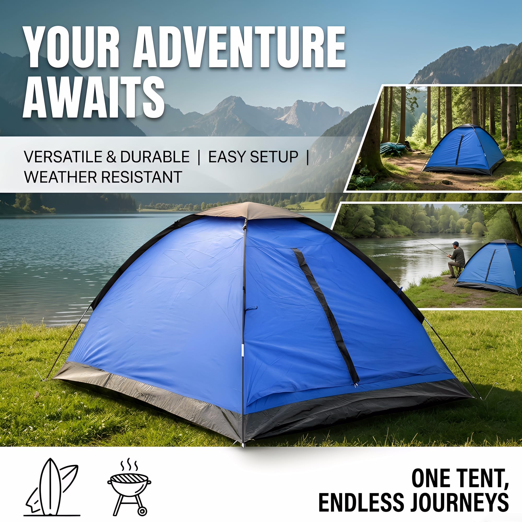 XL Lightweight Waterproof 1–2 Person Camping Tent