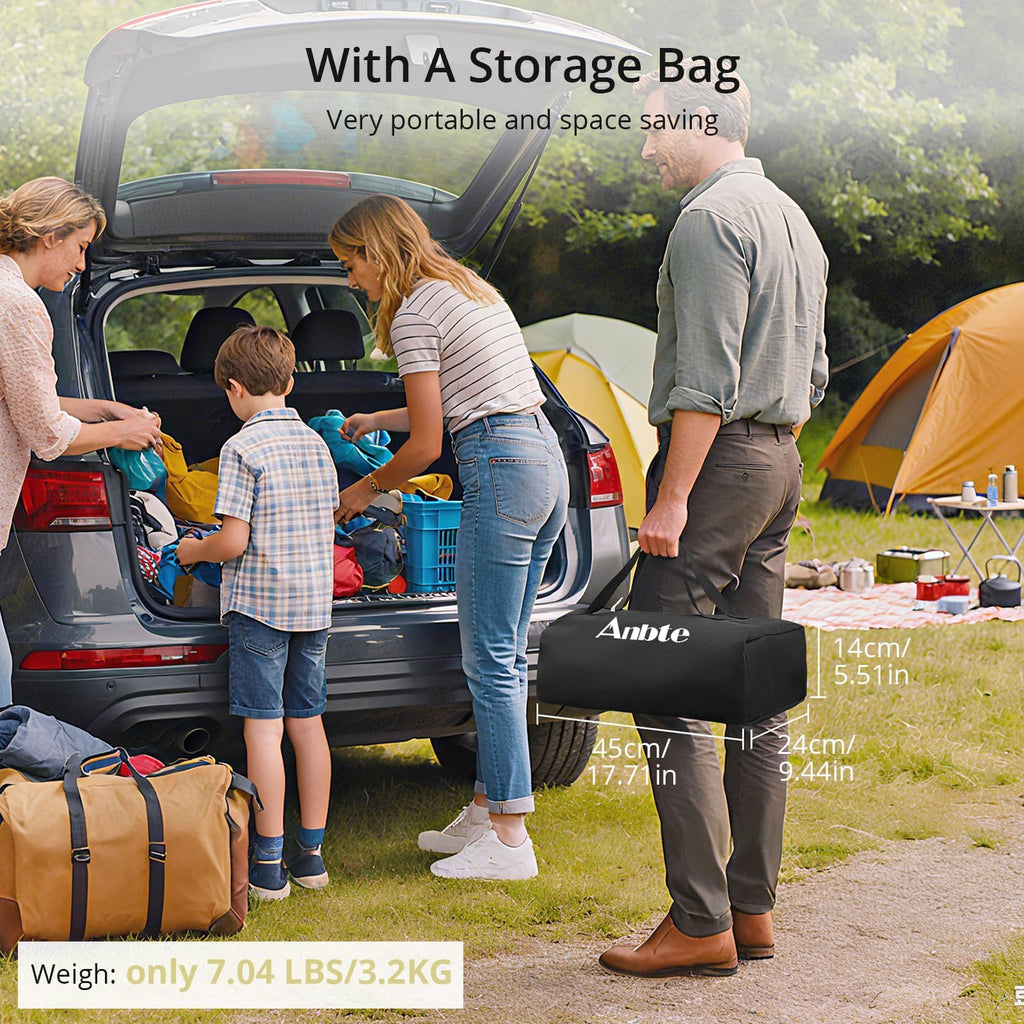 Anbte Adjustable Aluminum Roll-Top Camping Table with Bag