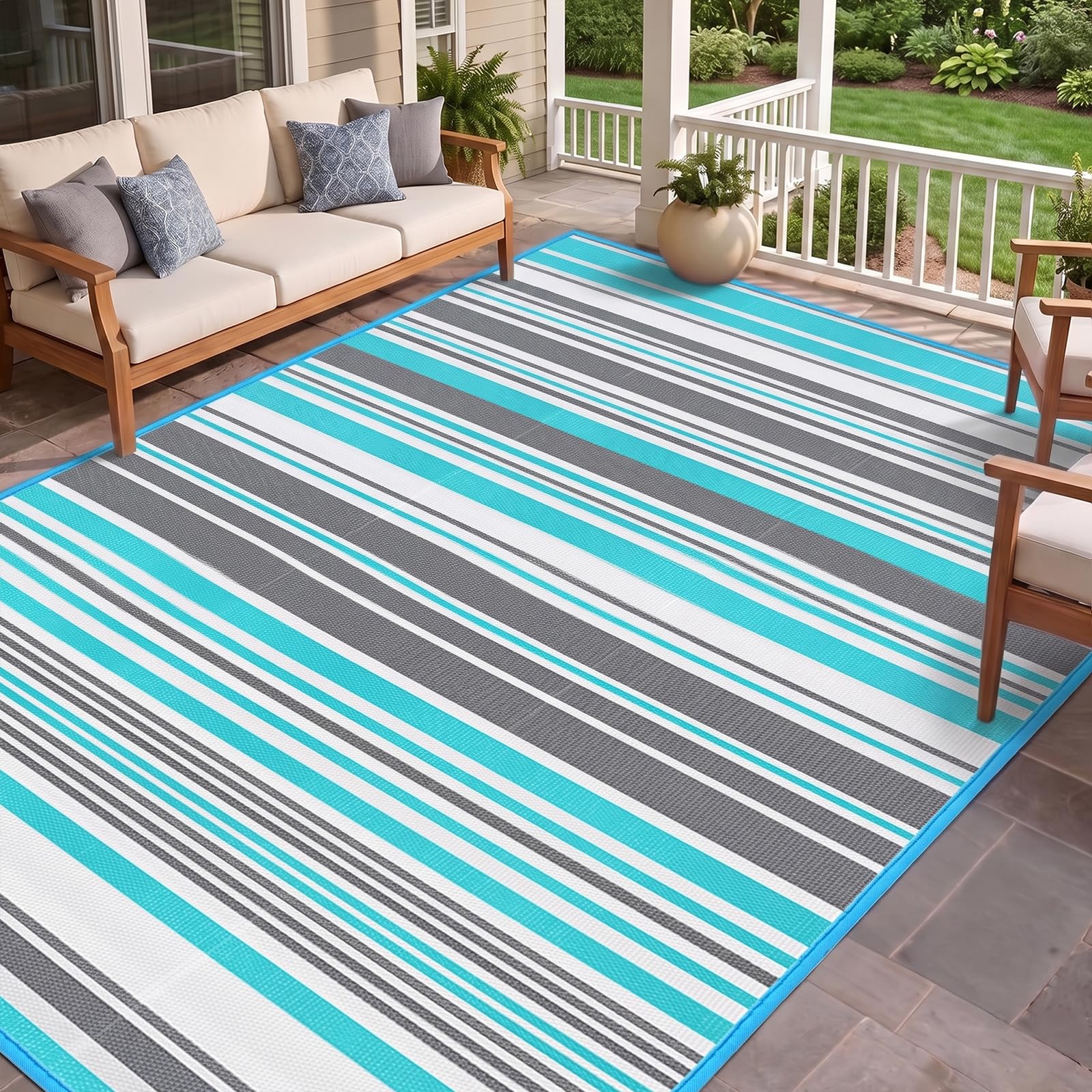 Waterproof Reversible Outdoor Camping Rug for RV and Patio