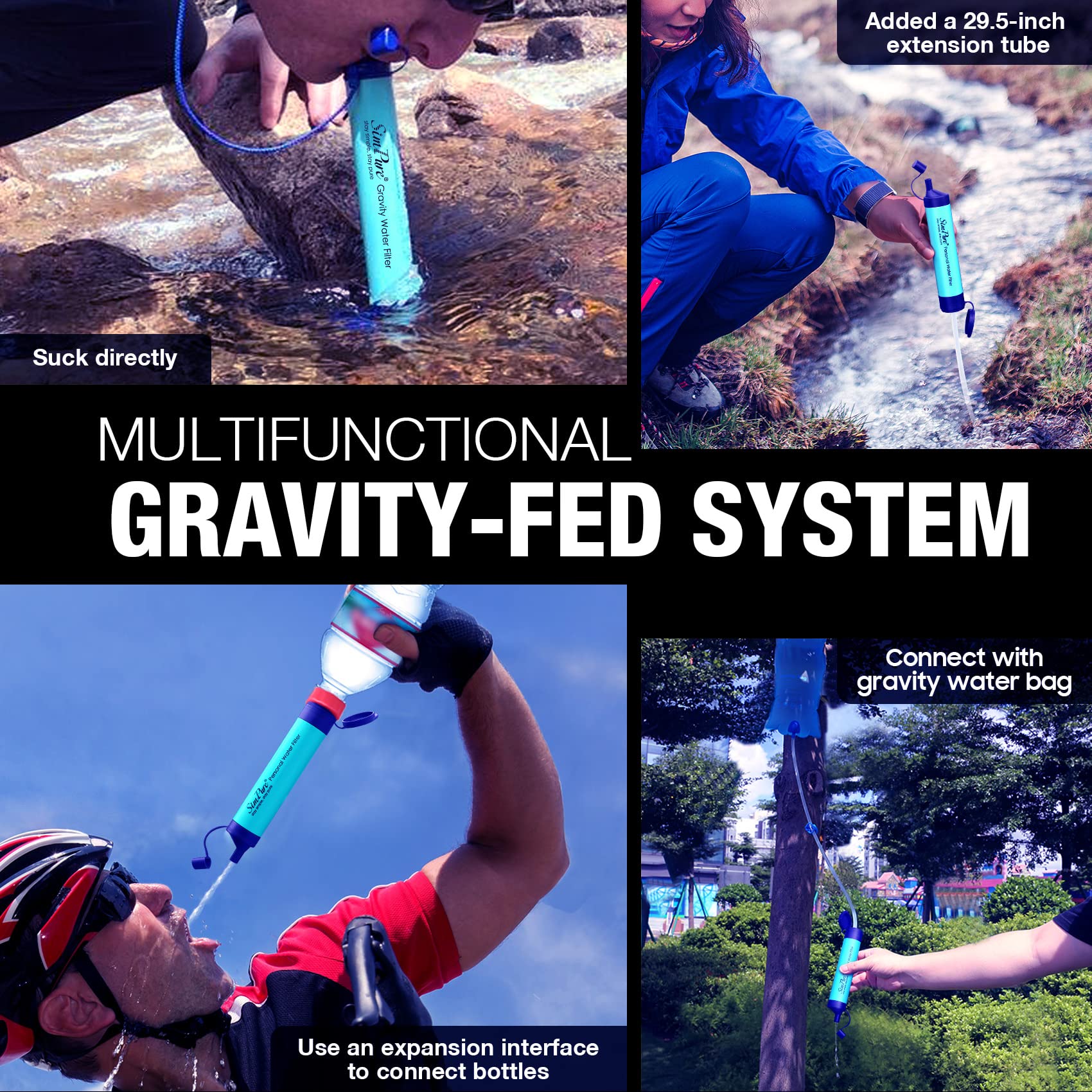 SimPure 3L Gravity-Fed Portable Water Filter System