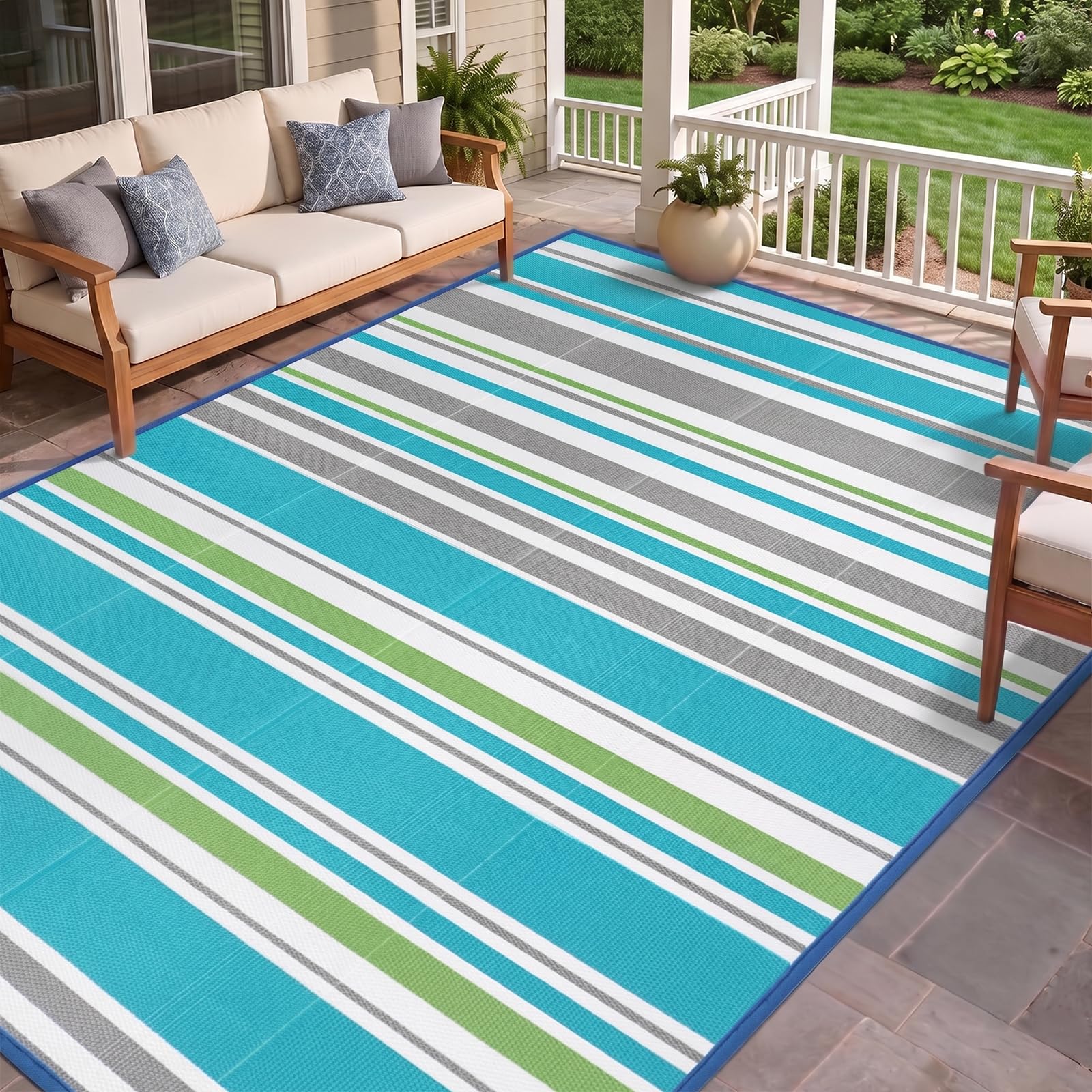 Waterproof Reversible Outdoor Camping Rug for RV and Patio