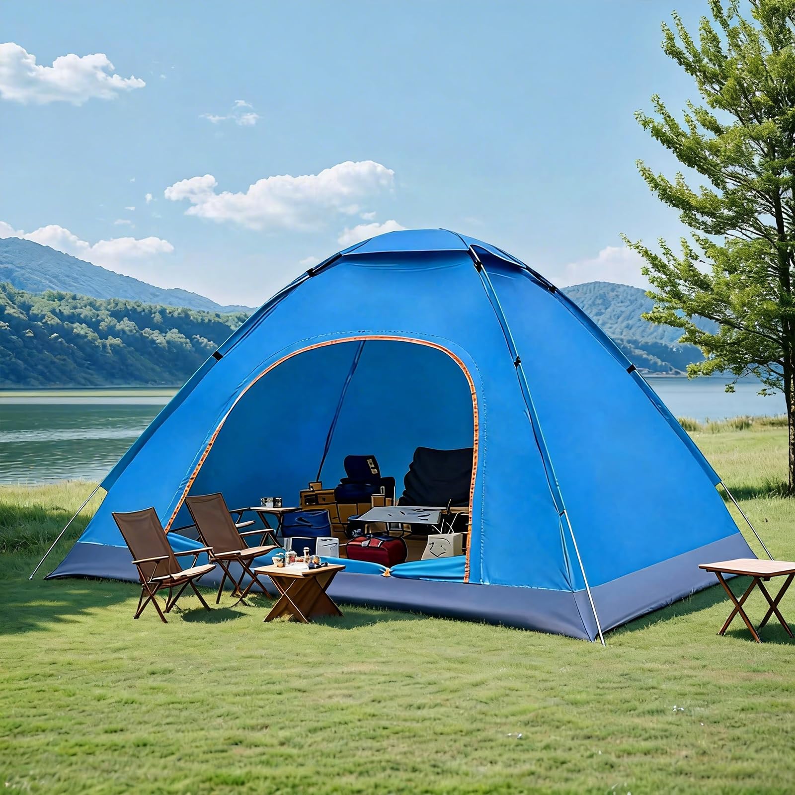 Lightweight 2-Person Pop-Up Camping Tent with Carry Bag