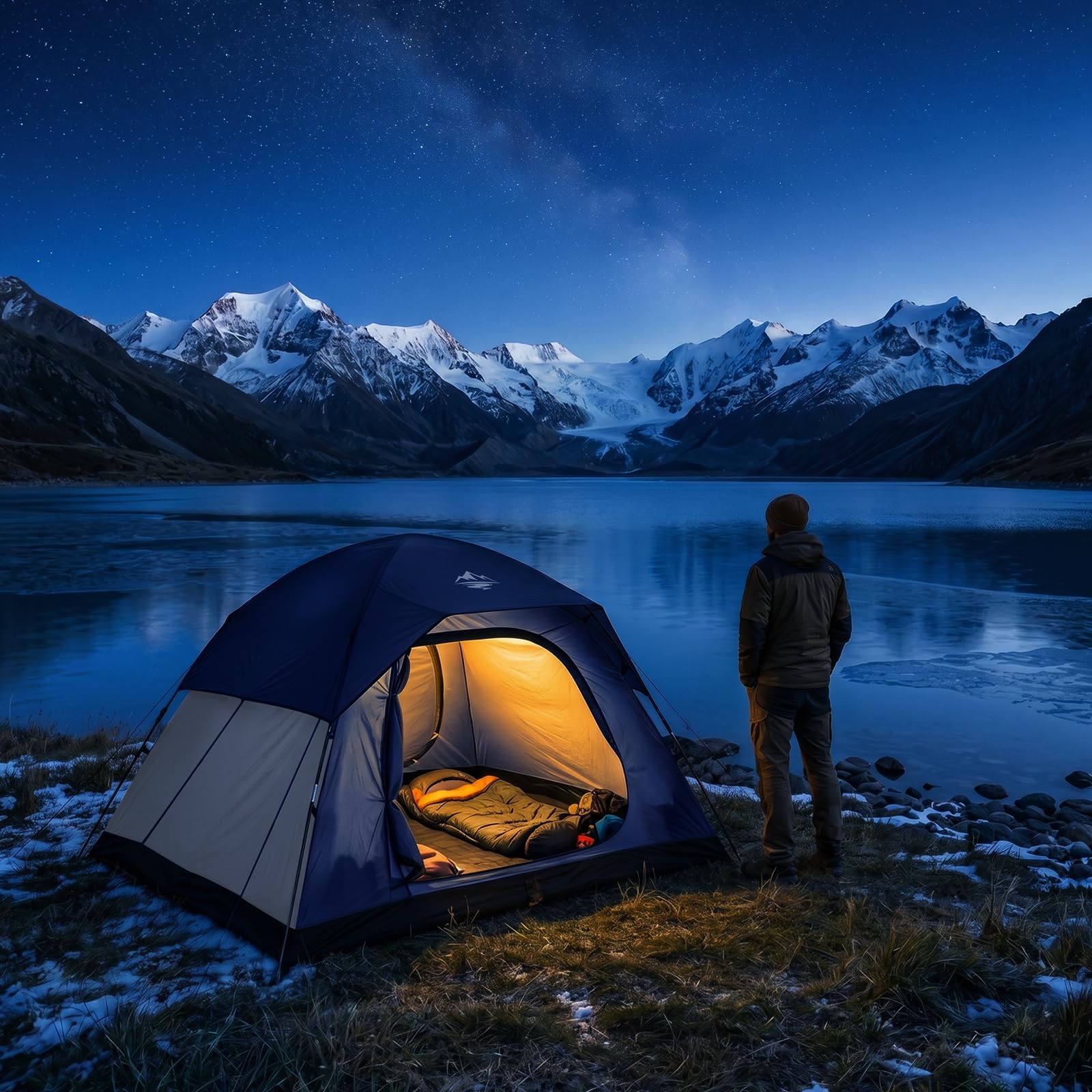 Purebox 4-Person Waterproof Camping Tent with Rainfly