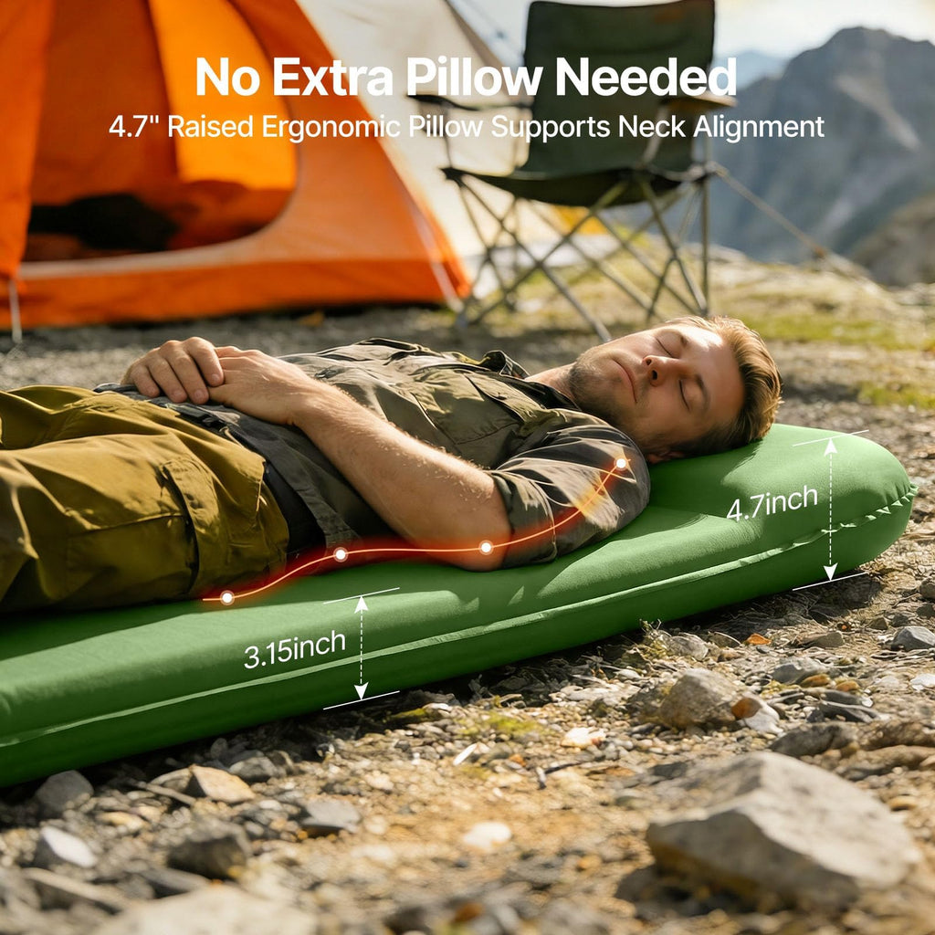 OGERY 3-Inch Self-Inflating Memory Foam Sleeping Pad