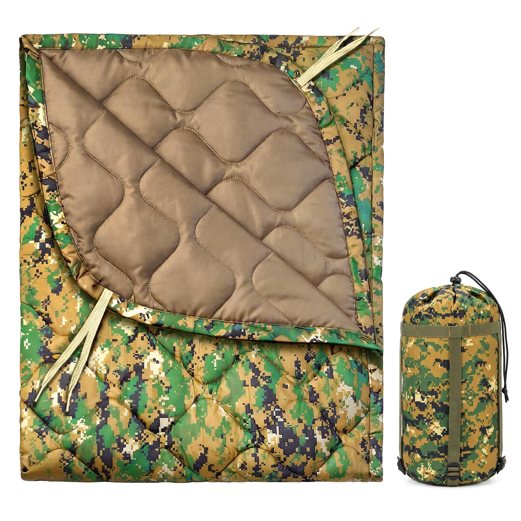 LHUTOR Insulated Camping Blanket with Compression Bag