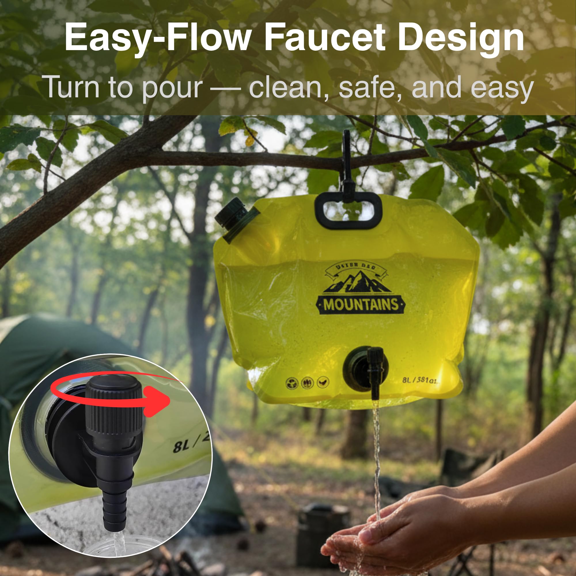 CoreMuse 2-Gallon Collapsible Water Container with Spout