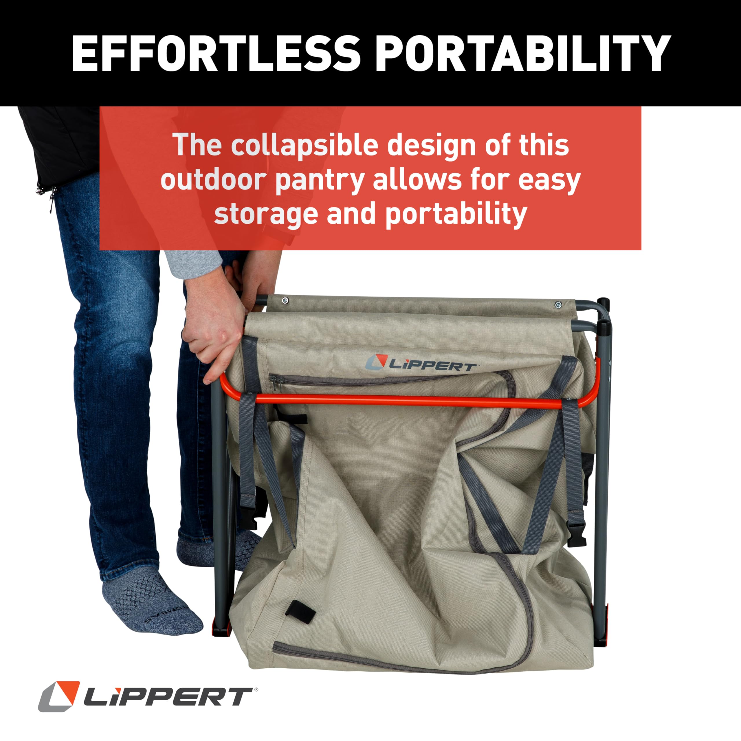 Lippert Big Bear Folding Camping Loveseat with Cupholders
