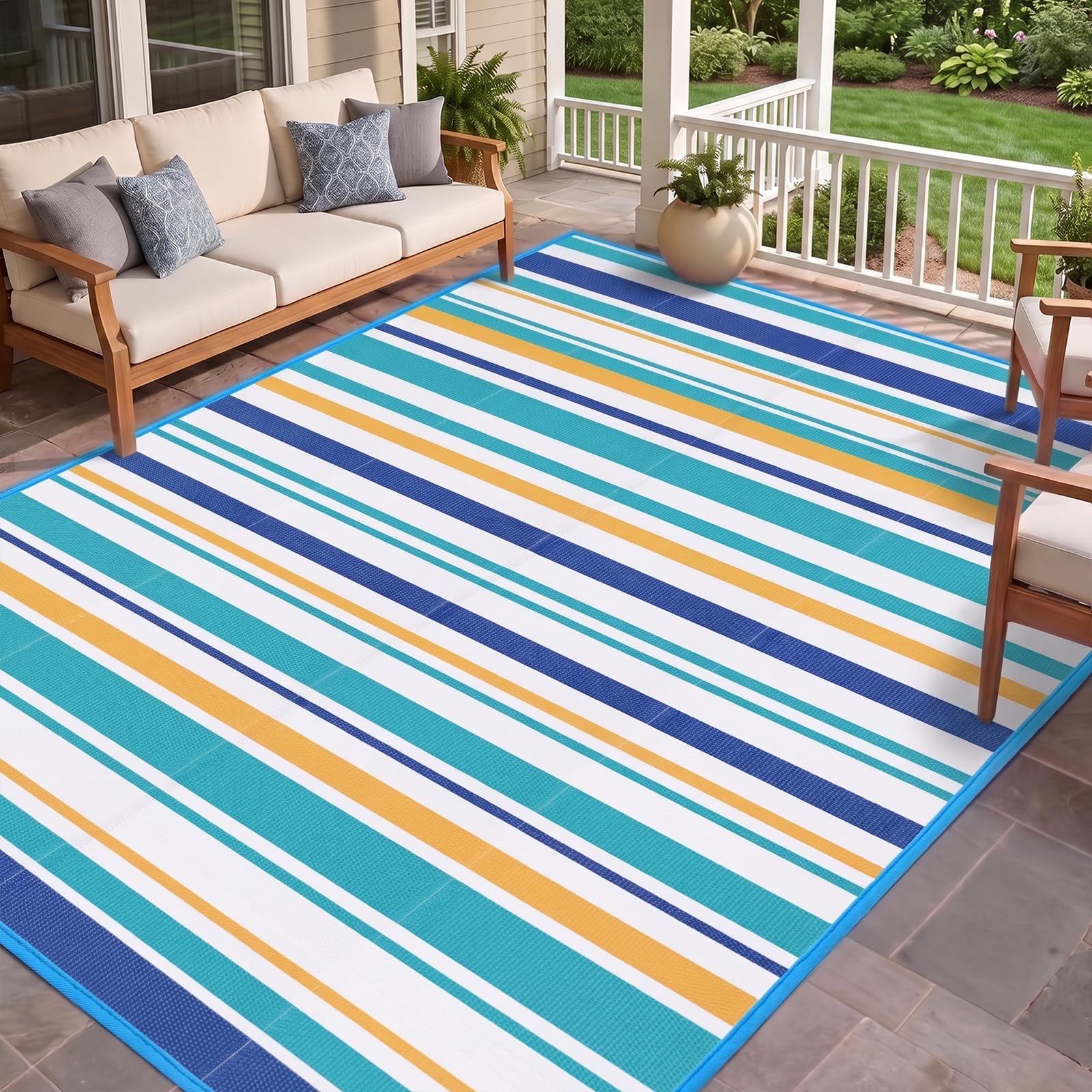 Waterproof Reversible Outdoor Camping Rug for RV and Patio