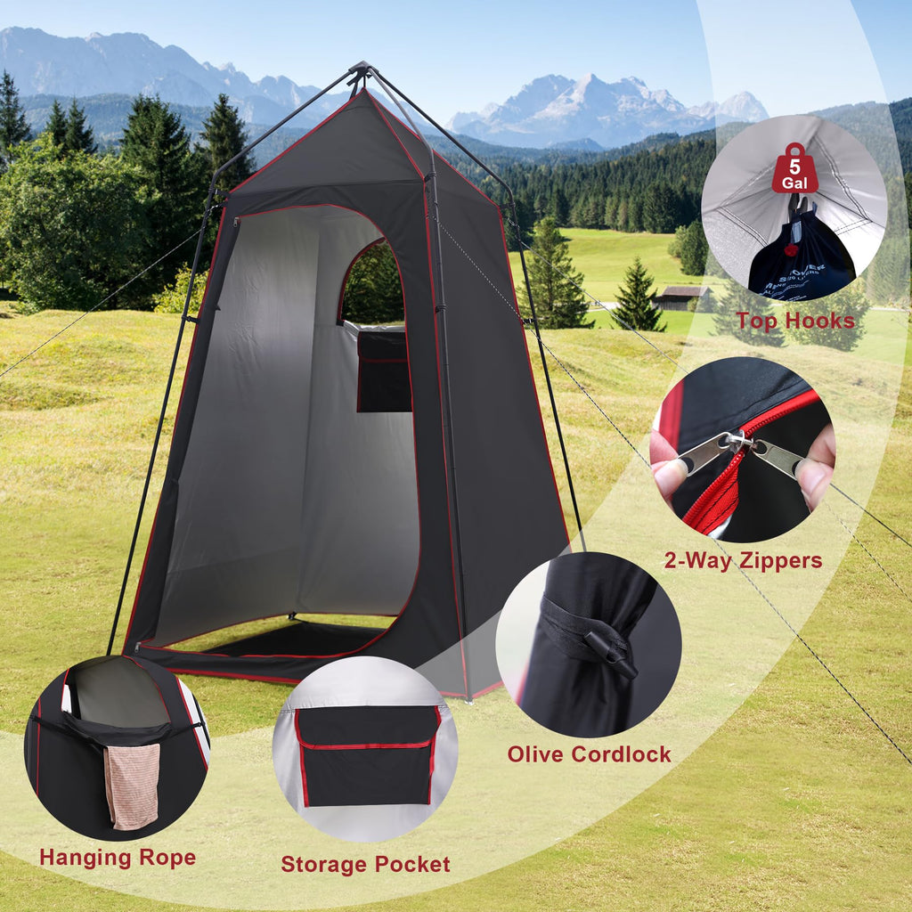 7.2-Foot UPF 50+ Portable Shower Privacy Tent with Floor