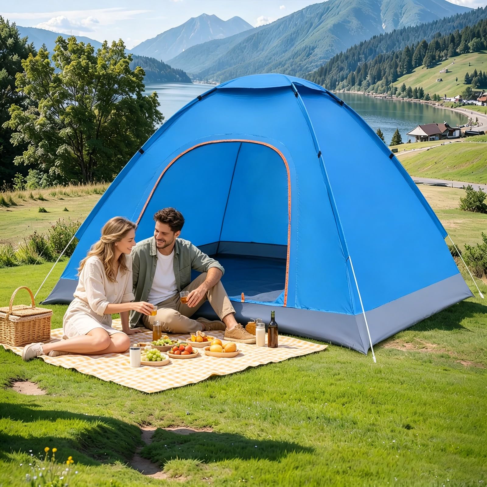 Lightweight 2-Person Pop-Up Camping Tent with Carry Bag