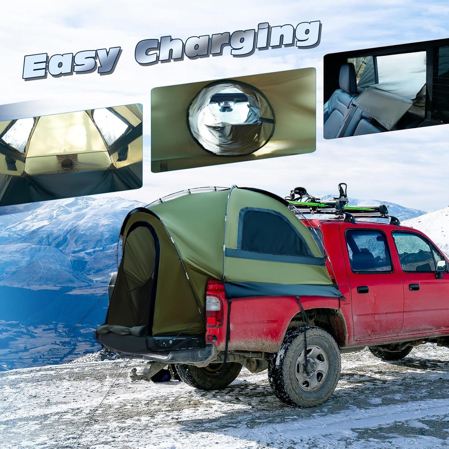 Waterproof PU3000mm 2–3 Person Pickup Truck Bed Tent
