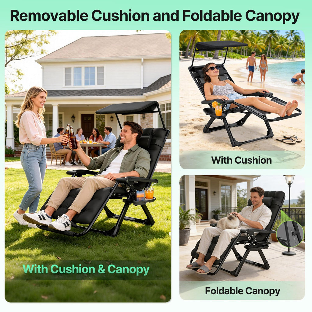 Suteck Zero-Gravity Reclining Chair with Canopy