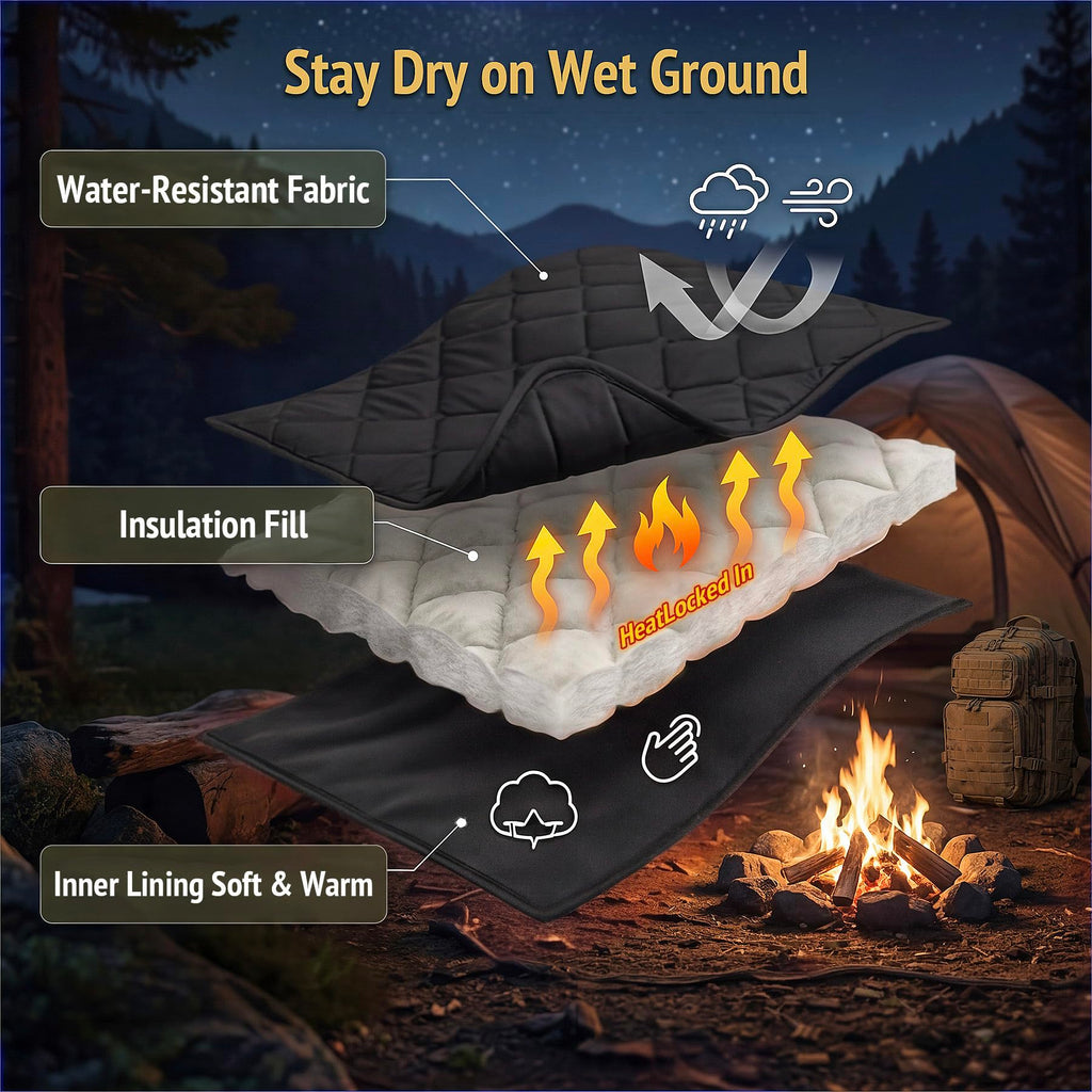LHUTOR Insulated Camping Blanket with Compression Bag