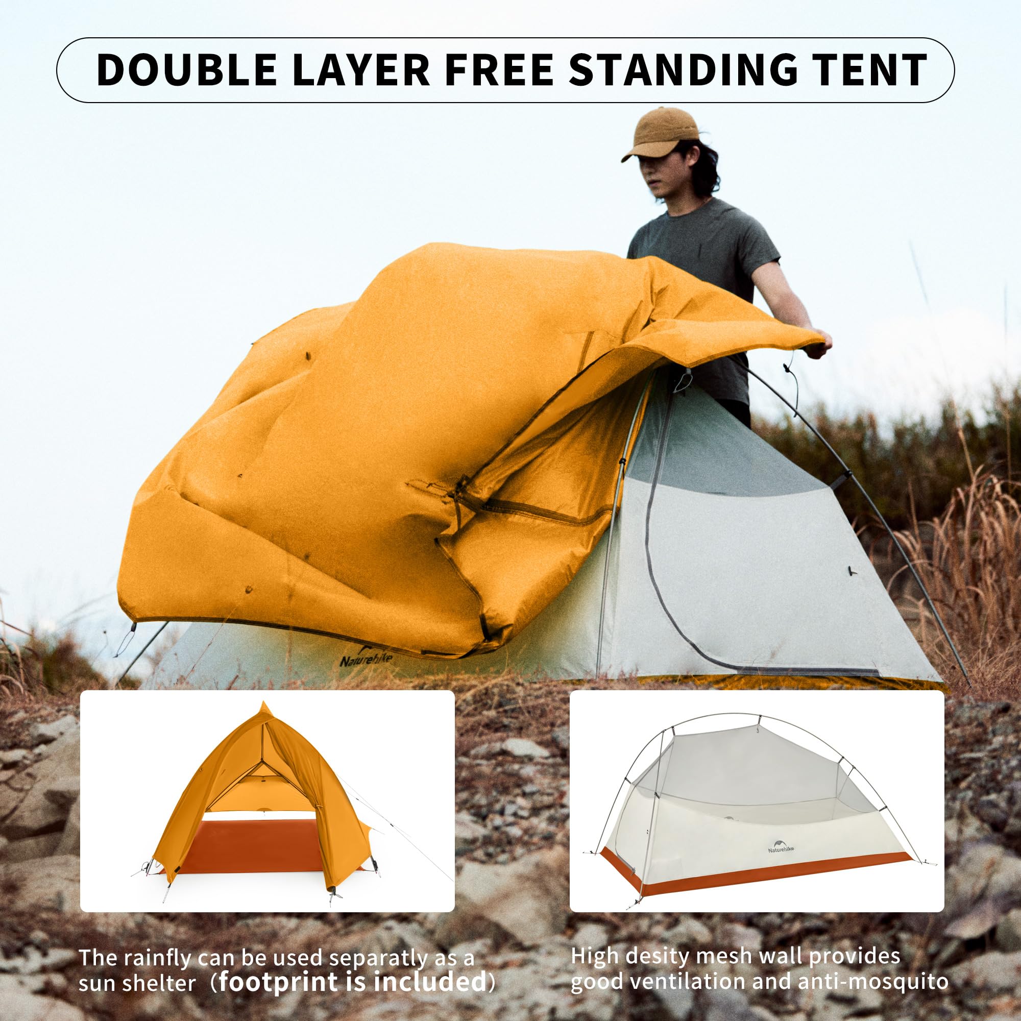 Naturehike Cloud-Up 1-Person Ultralight Backpacking Tent