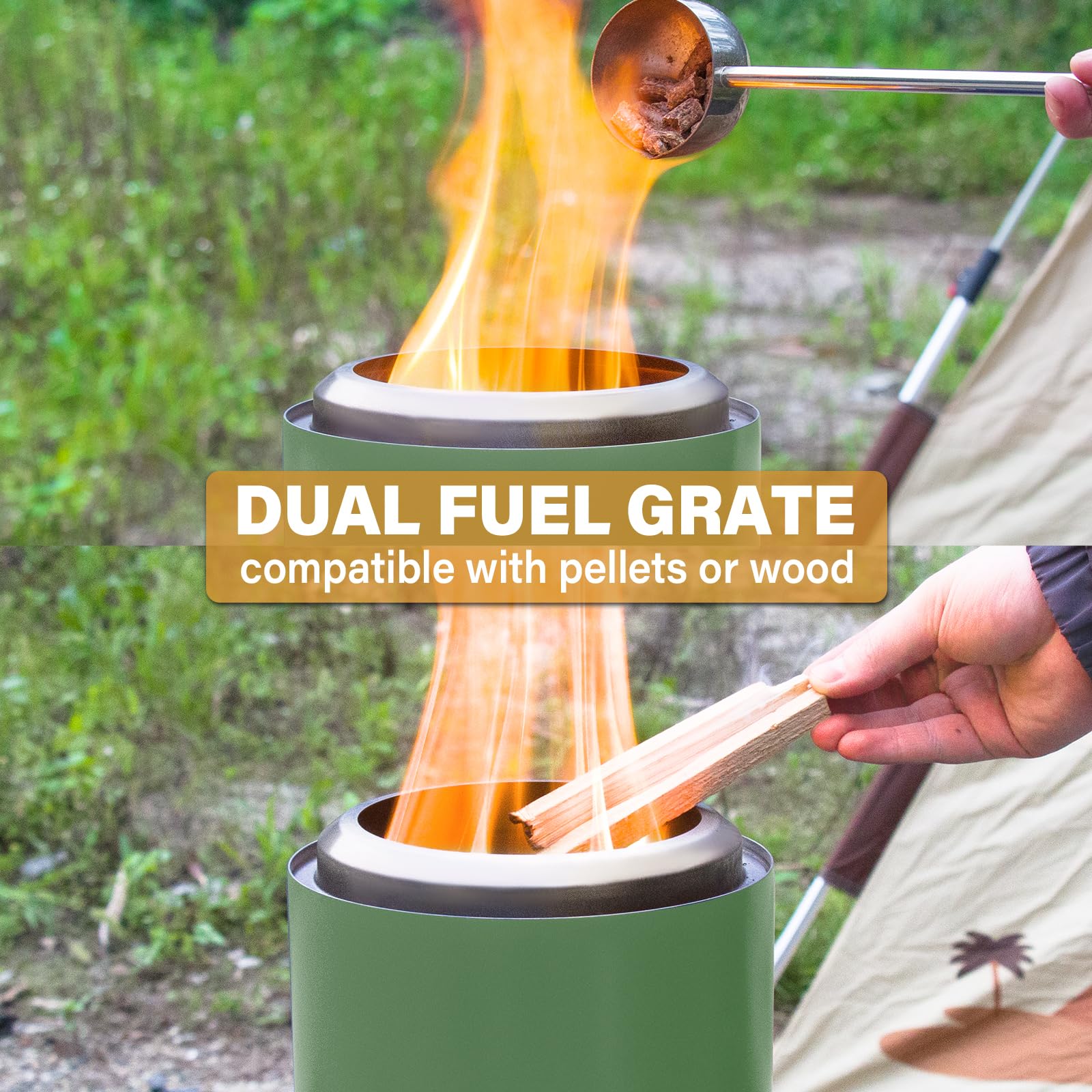 HGD Portable Mini Smokeless Tabletop Fire Pit with Travel Bag