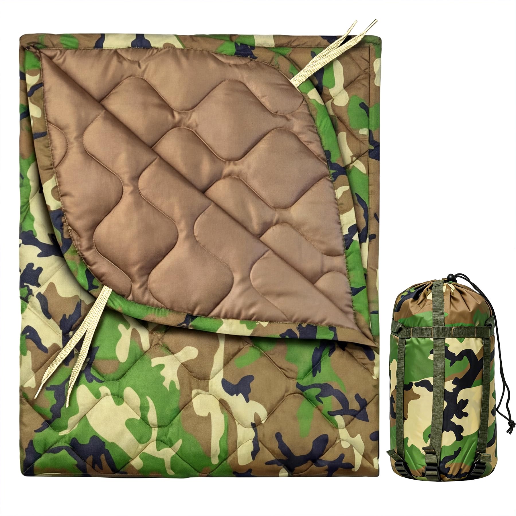 LHUTOR Insulated Camping Blanket with Compression Bag