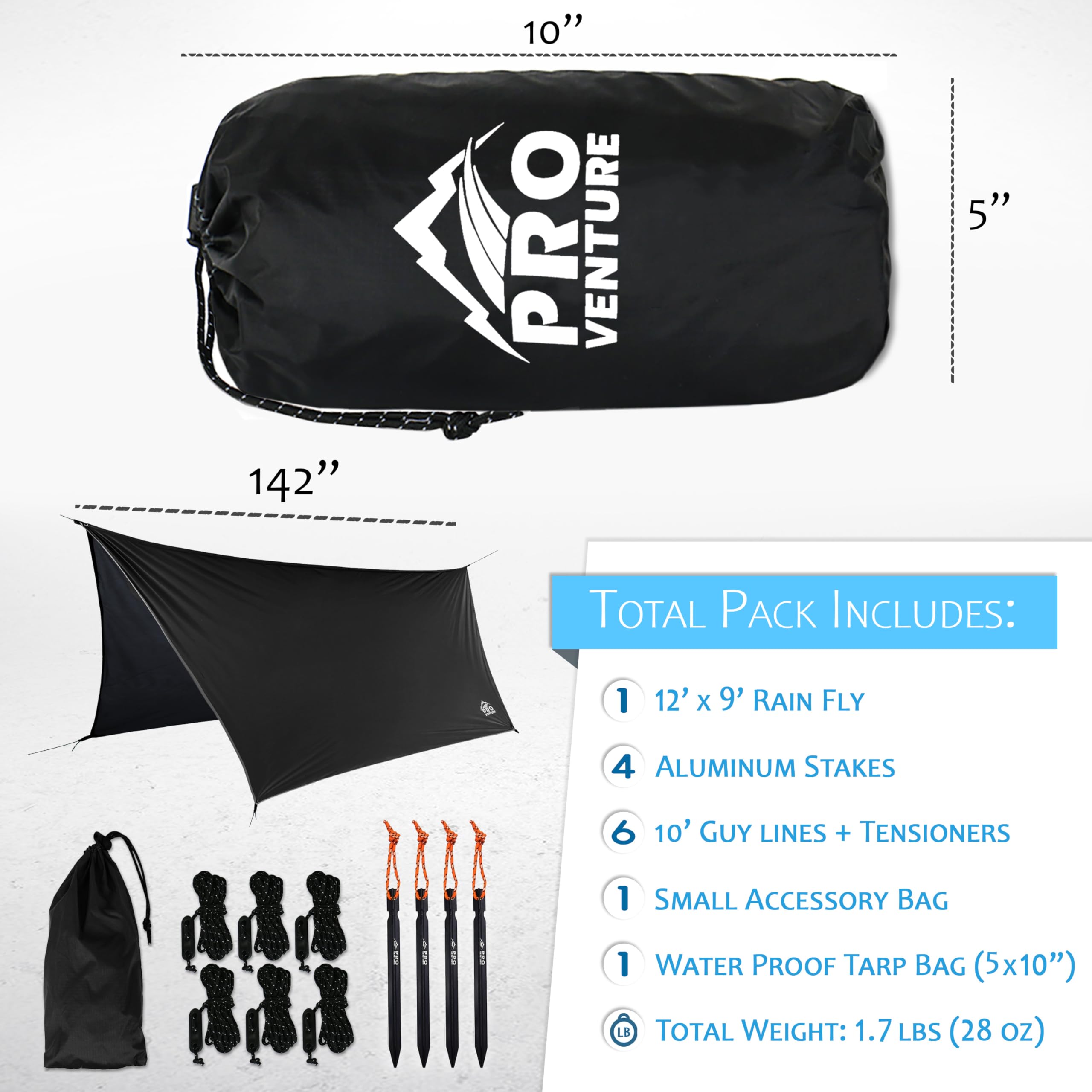 Pro Venture 12 x 9-Foot Waterproof Hammock Rain Fly