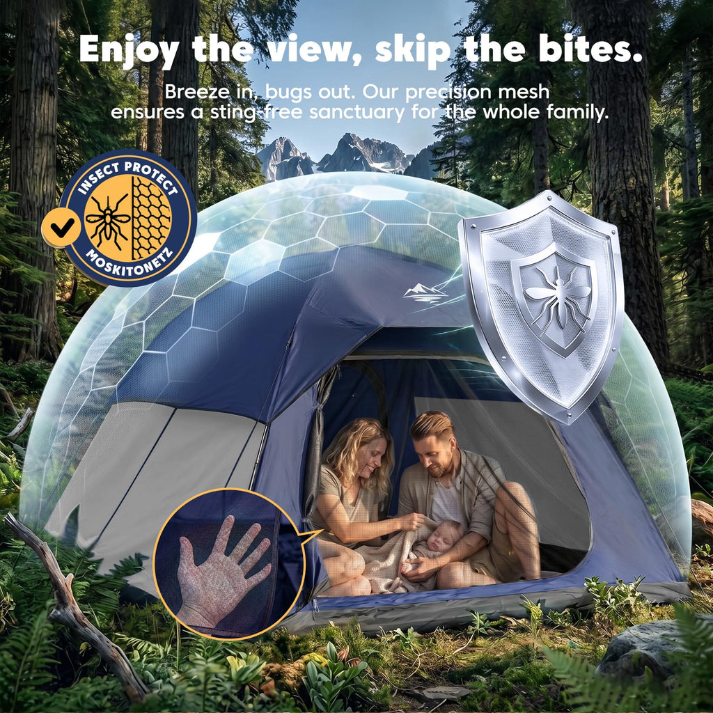 Purebox 4-Person Waterproof Camping Tent with Rainfly
