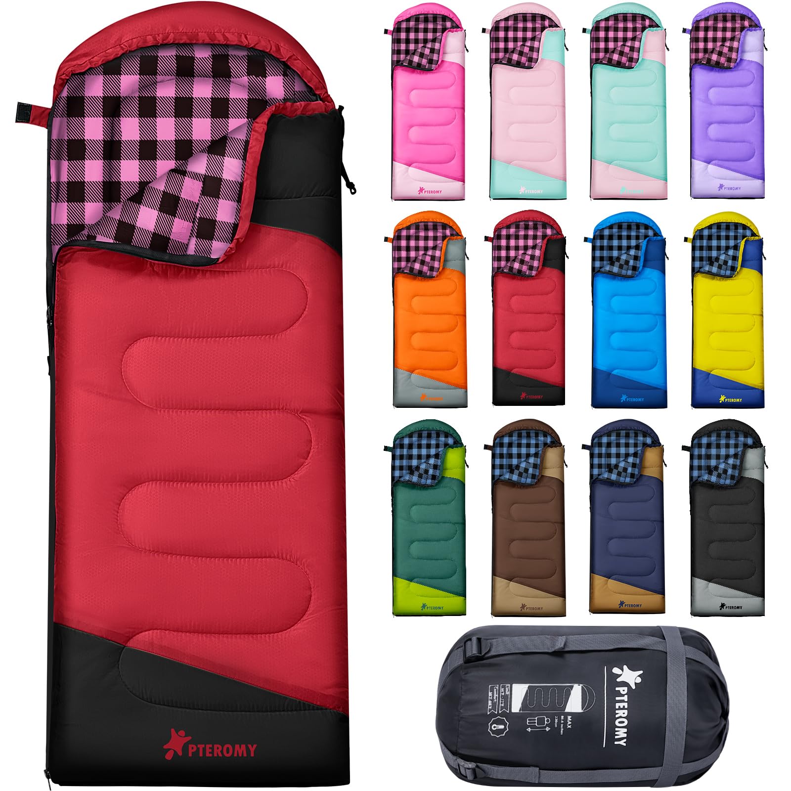 PTEROMY Lightweight Water-Resistant Camping Sleeping Bag