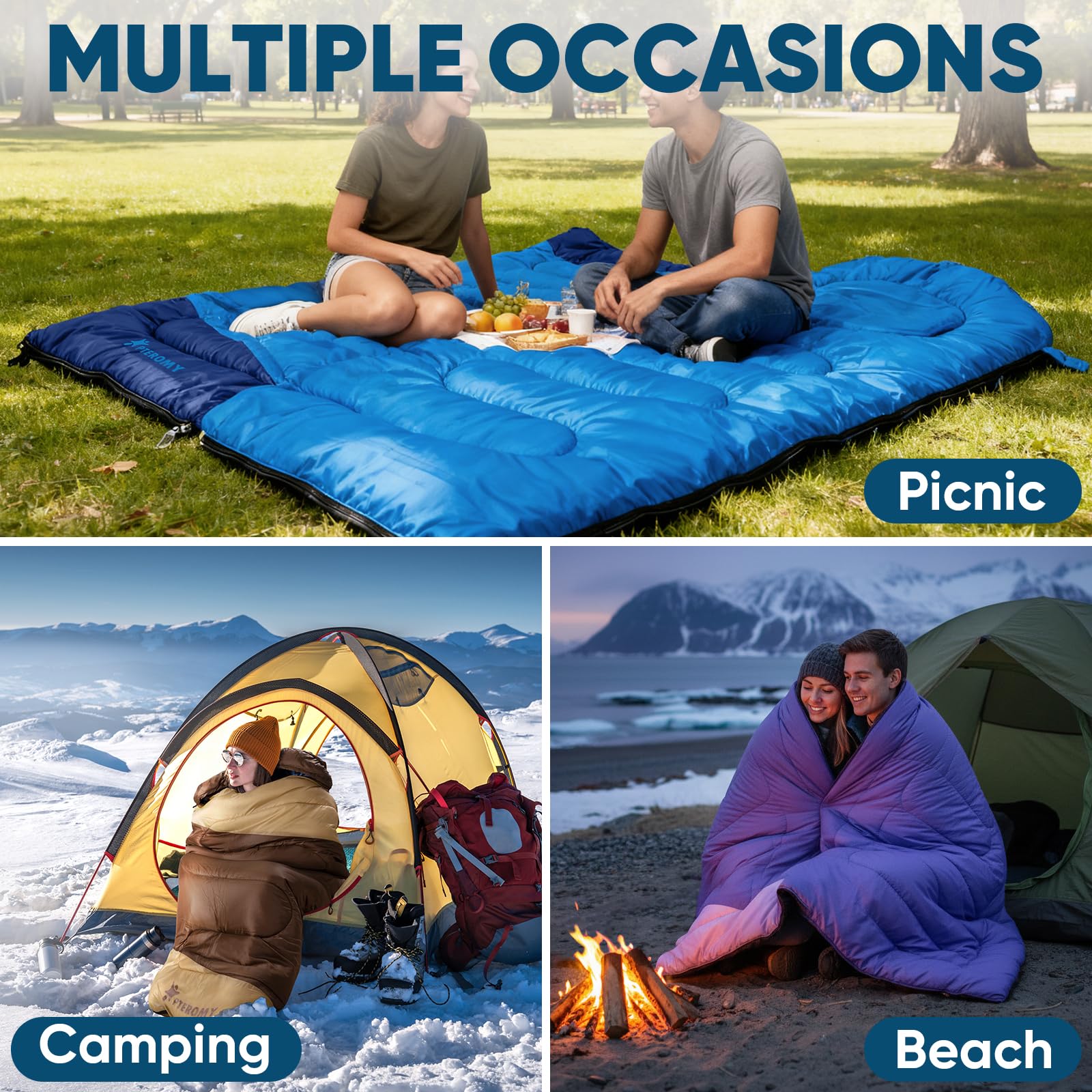 PTEROMY Lightweight Water-Resistant Camping Sleeping Bag