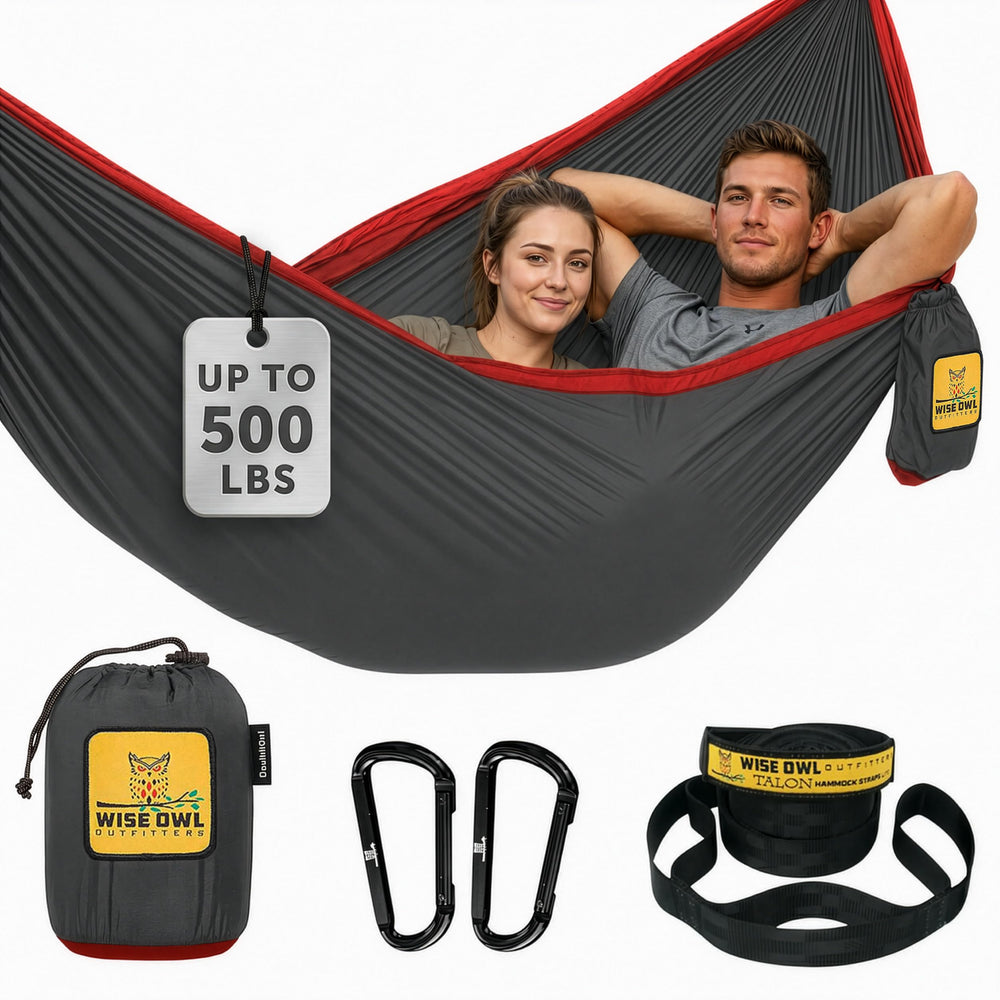 Wise Owl Outfitters Double Camping Hammock with Tree Straps