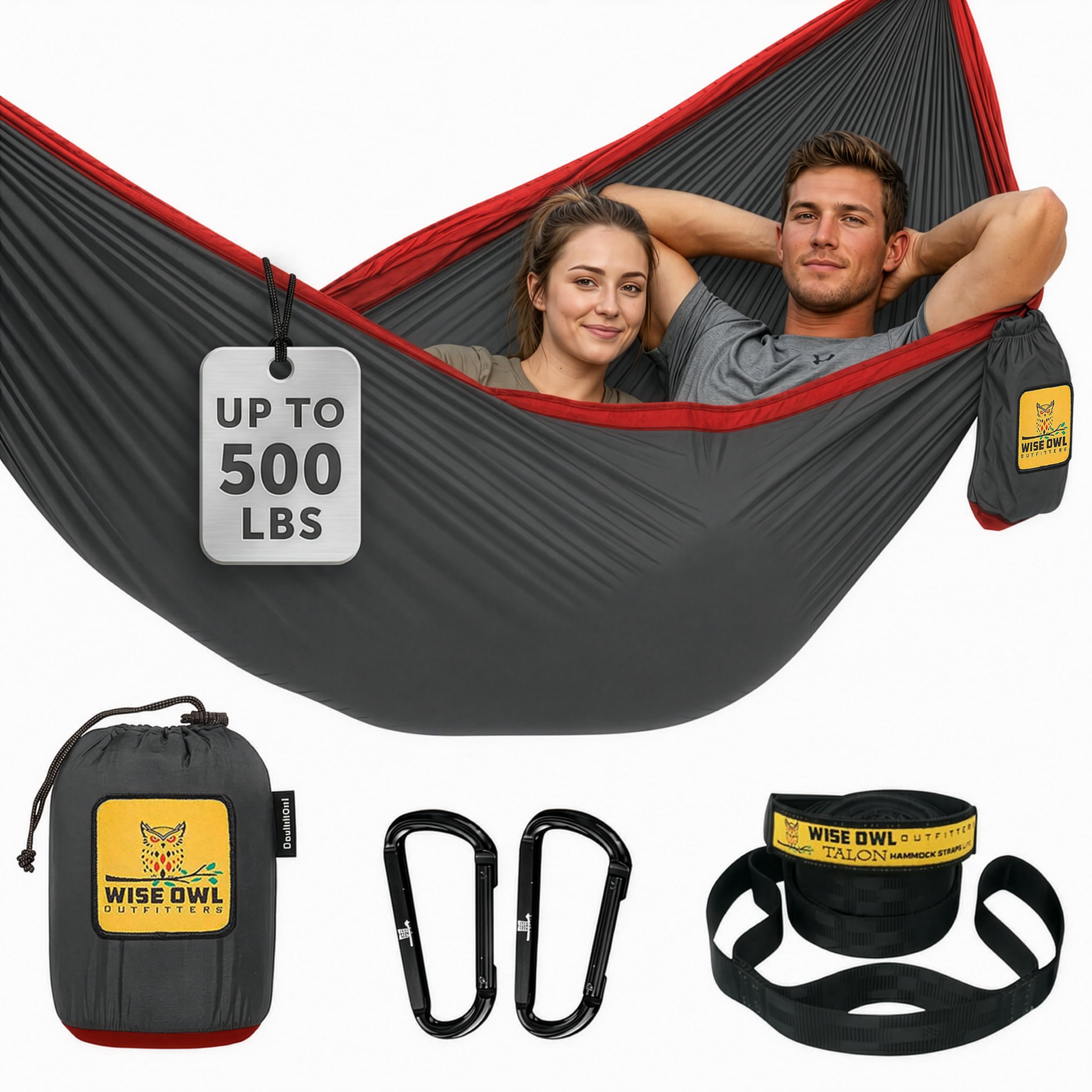 Wise Owl Outfitters Double Camping Hammock with Tree Straps