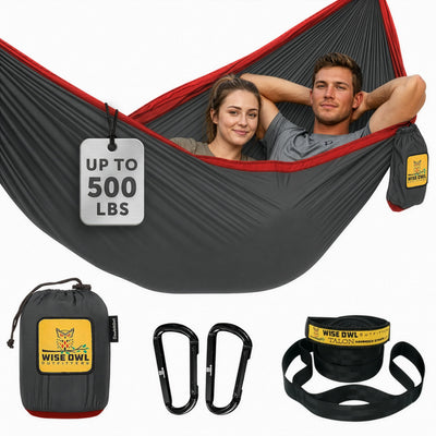 Wise Owl Outfitters Double Camping Hammock with Tree Straps