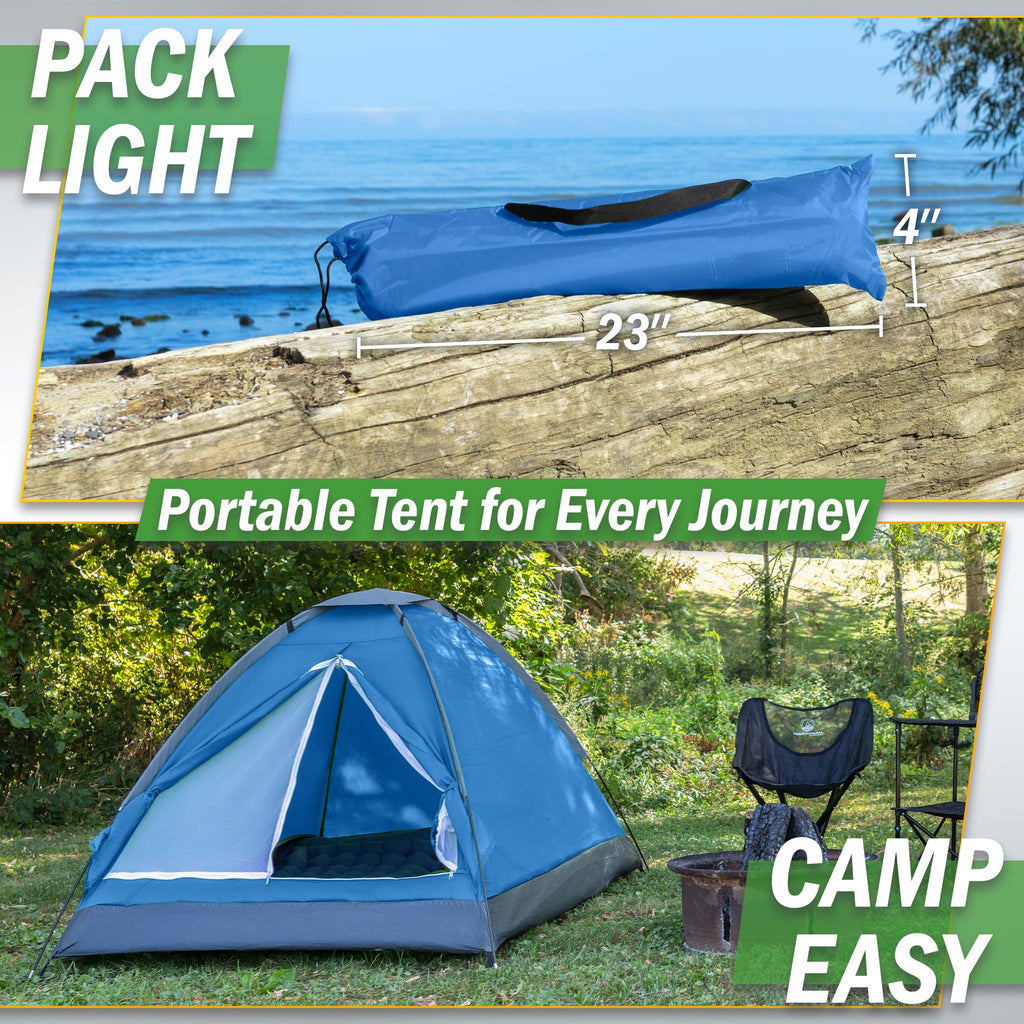 Wakeman Outdoors 2-Person Lightweight Camping Tent with Rainfly