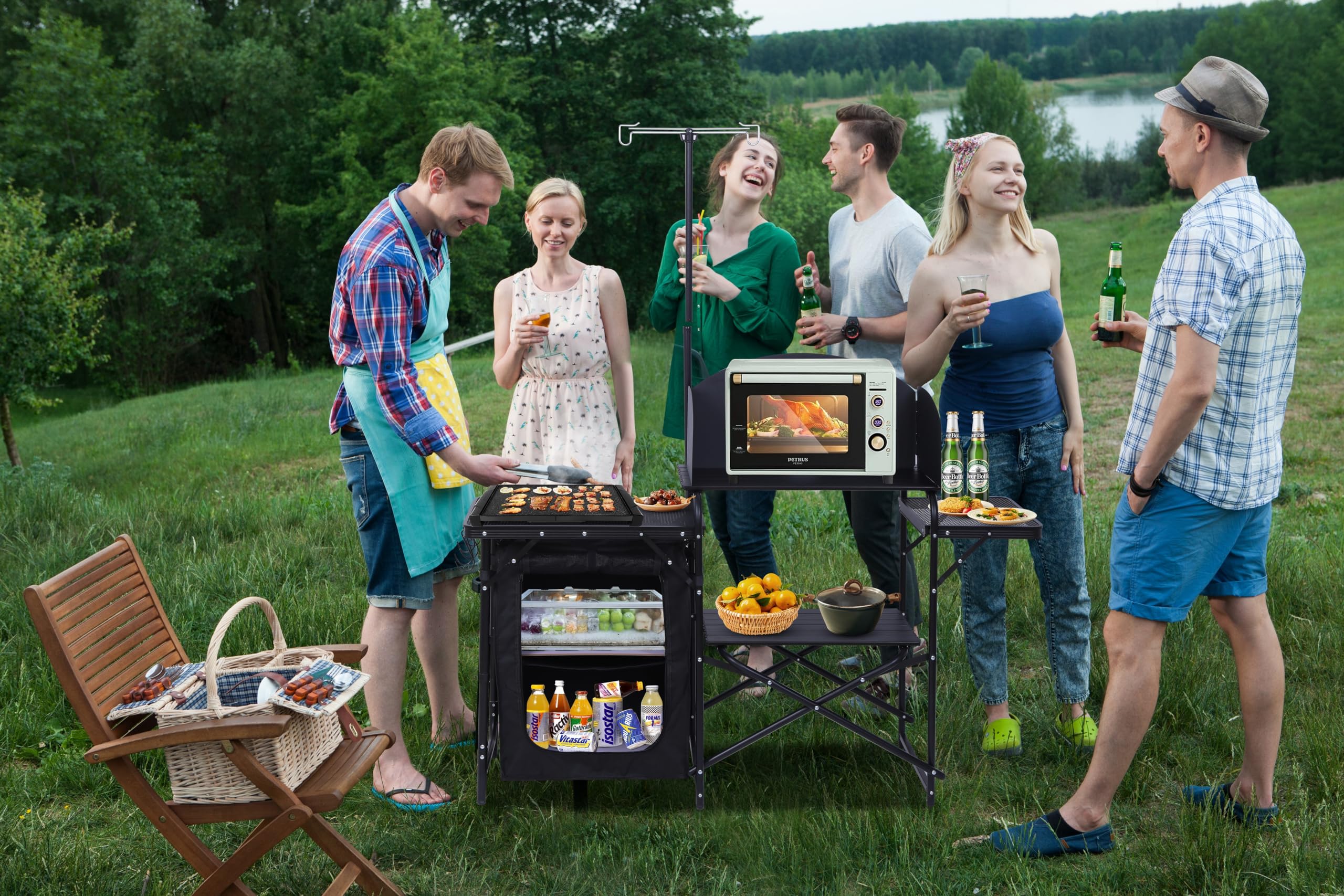 Nice C Folding Camping Kitchen Station with Carry Bag