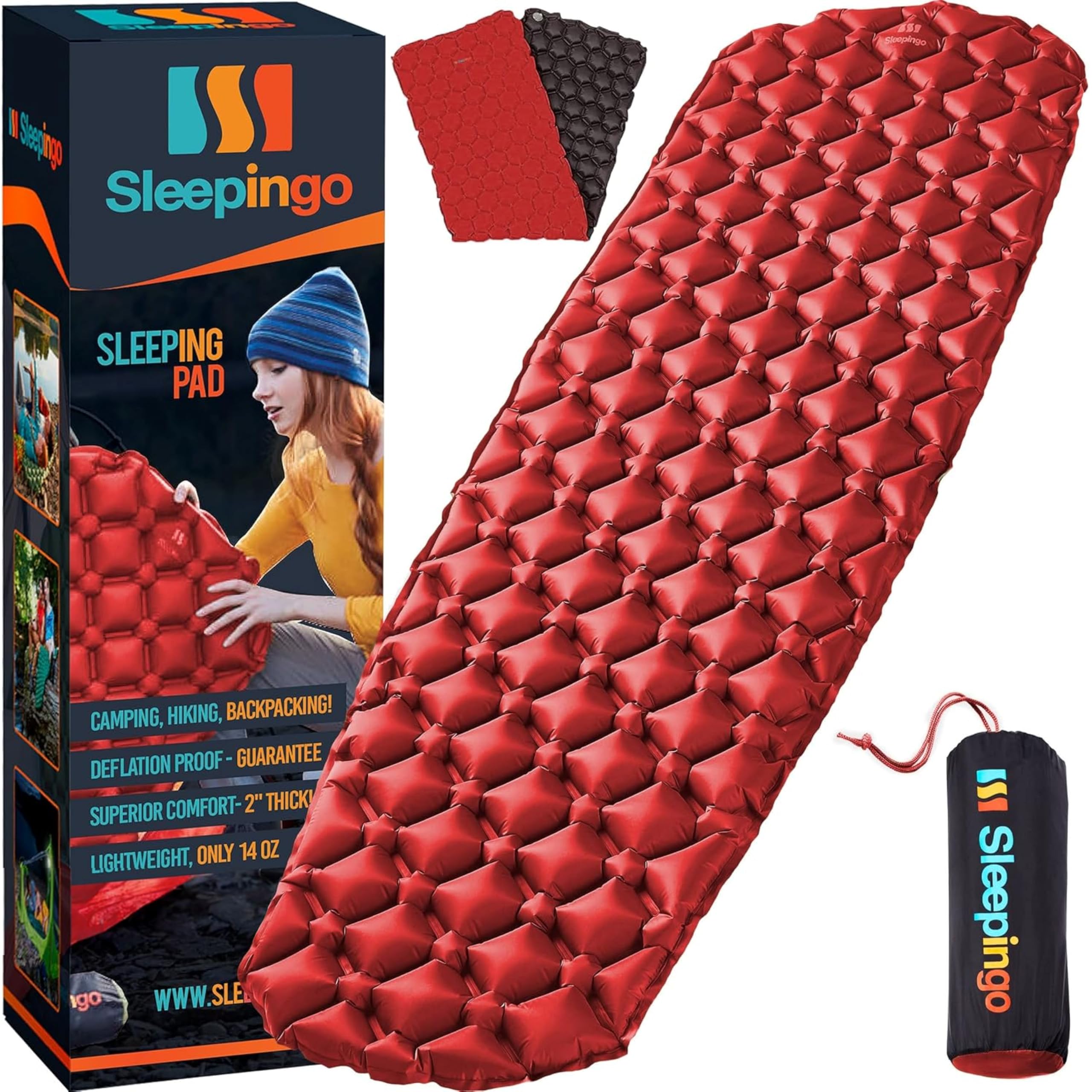 Sleepingo Ultralight Inflatable Sleeping Mat for Backpacking