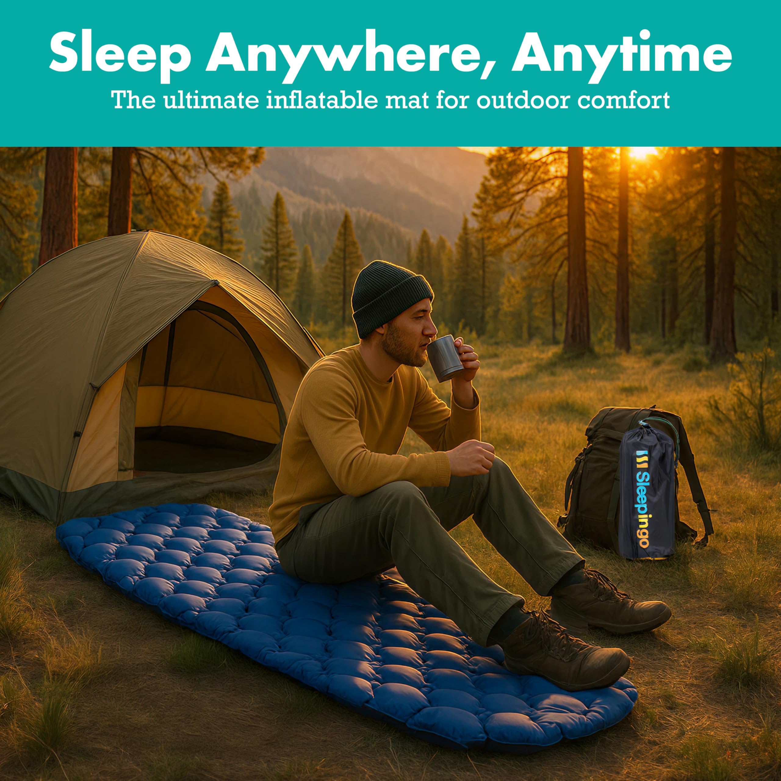 Sleepingo Ultralight Inflatable Sleeping Mat for Backpacking