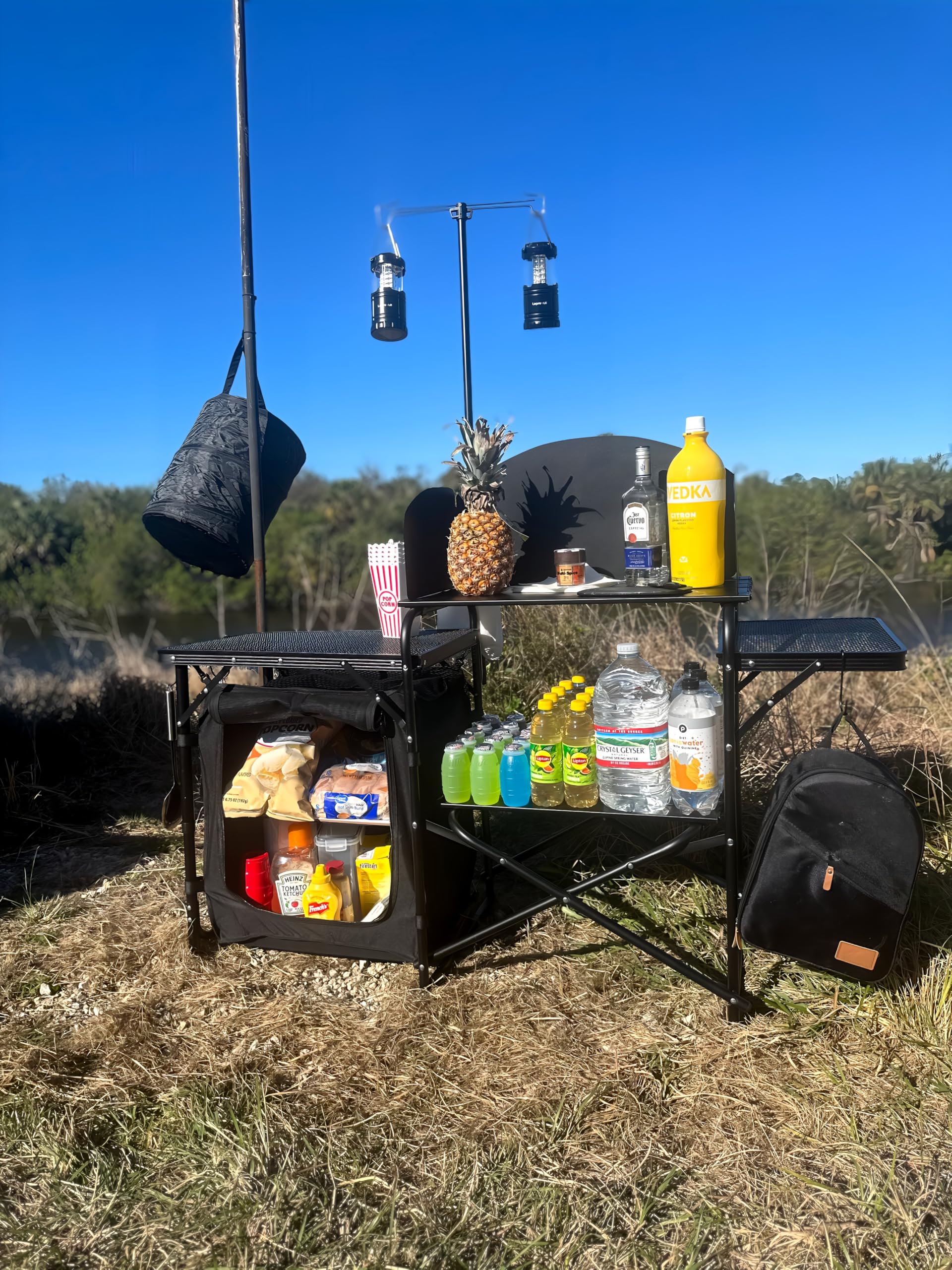 Nice C Folding Camping Kitchen Station with Carry Bag