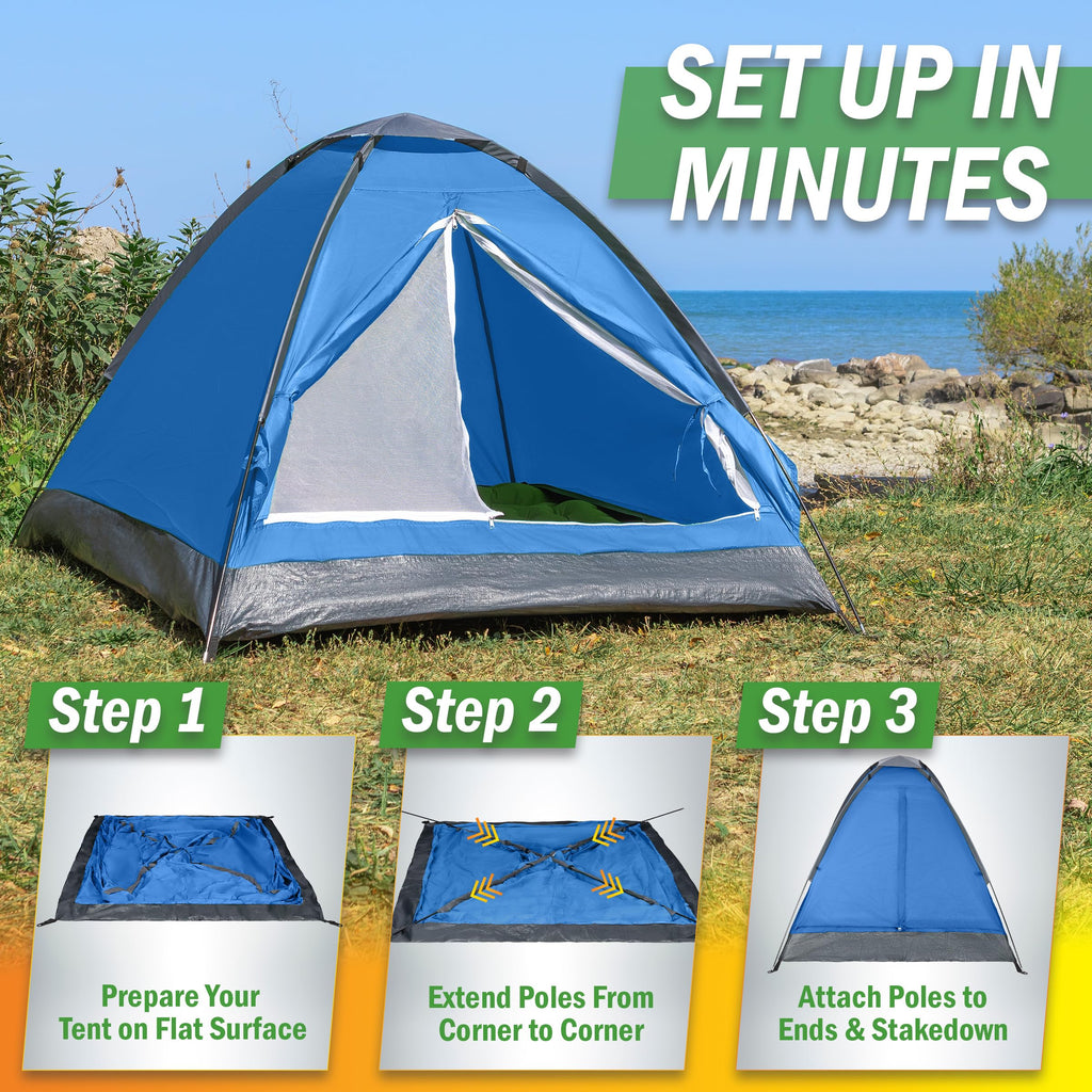 Wakeman Outdoors 2-Person Lightweight Camping Tent with Rainfly