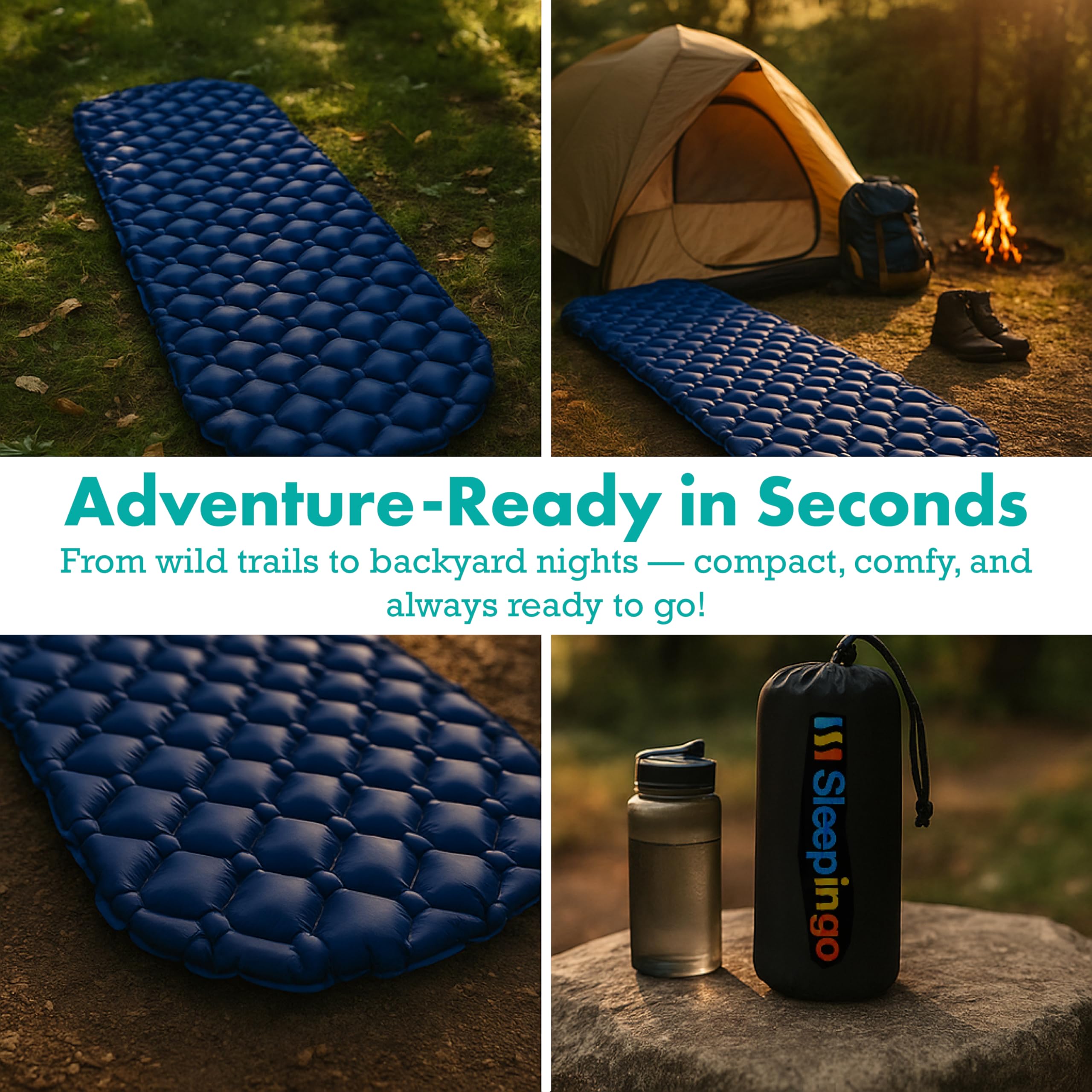 Sleepingo Ultralight Inflatable Sleeping Mat for Backpacking